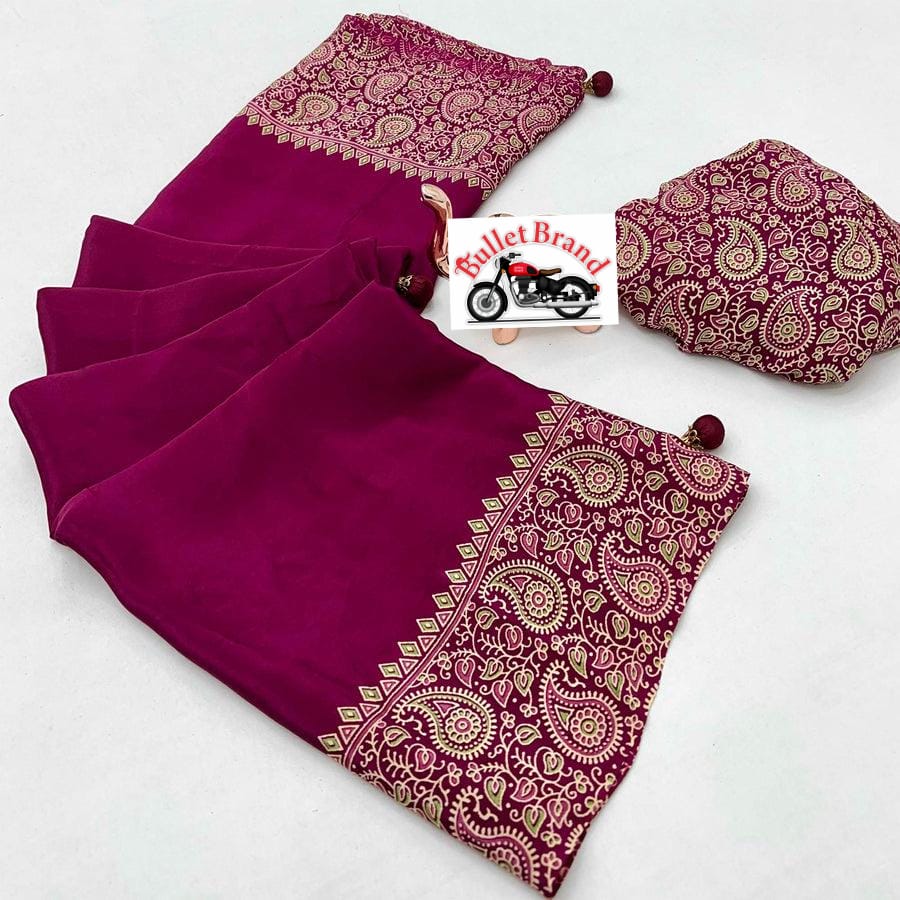Classy Pink Ajrakh Print Saree to Enhance Your Traditional Wardrobe
