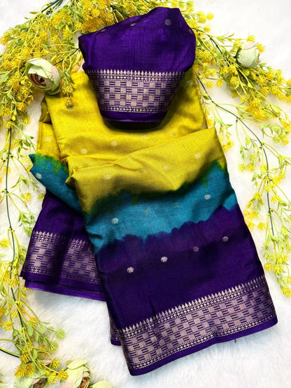 Charming Bandhej Print Saree in Soft Lemon Yellow Tone for Everyday Elegance