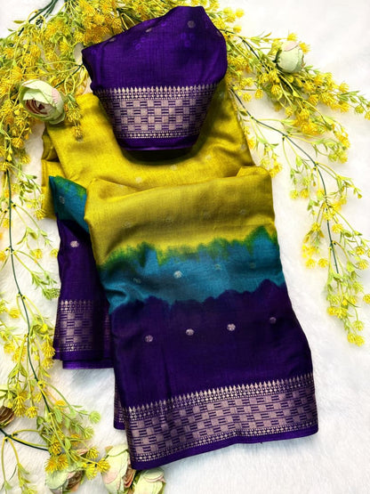 Charming Bandhej Print Saree in Soft Lemon Yellow Tone for Everyday Elegance