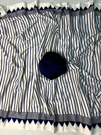 Soft and Elegant Ajrakh Saree in Blue with Premium Material Finish