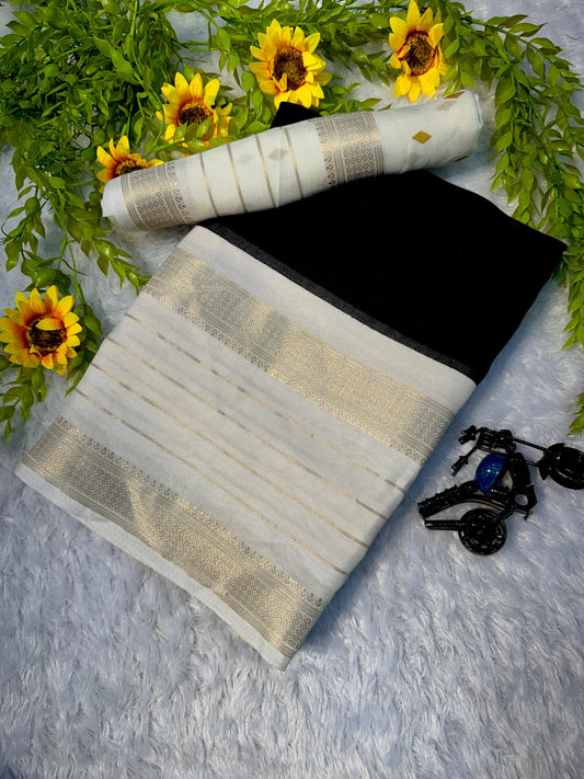 Soft Flowing Crepe Silk Saree in Black Colour Designed for Effortless Draping