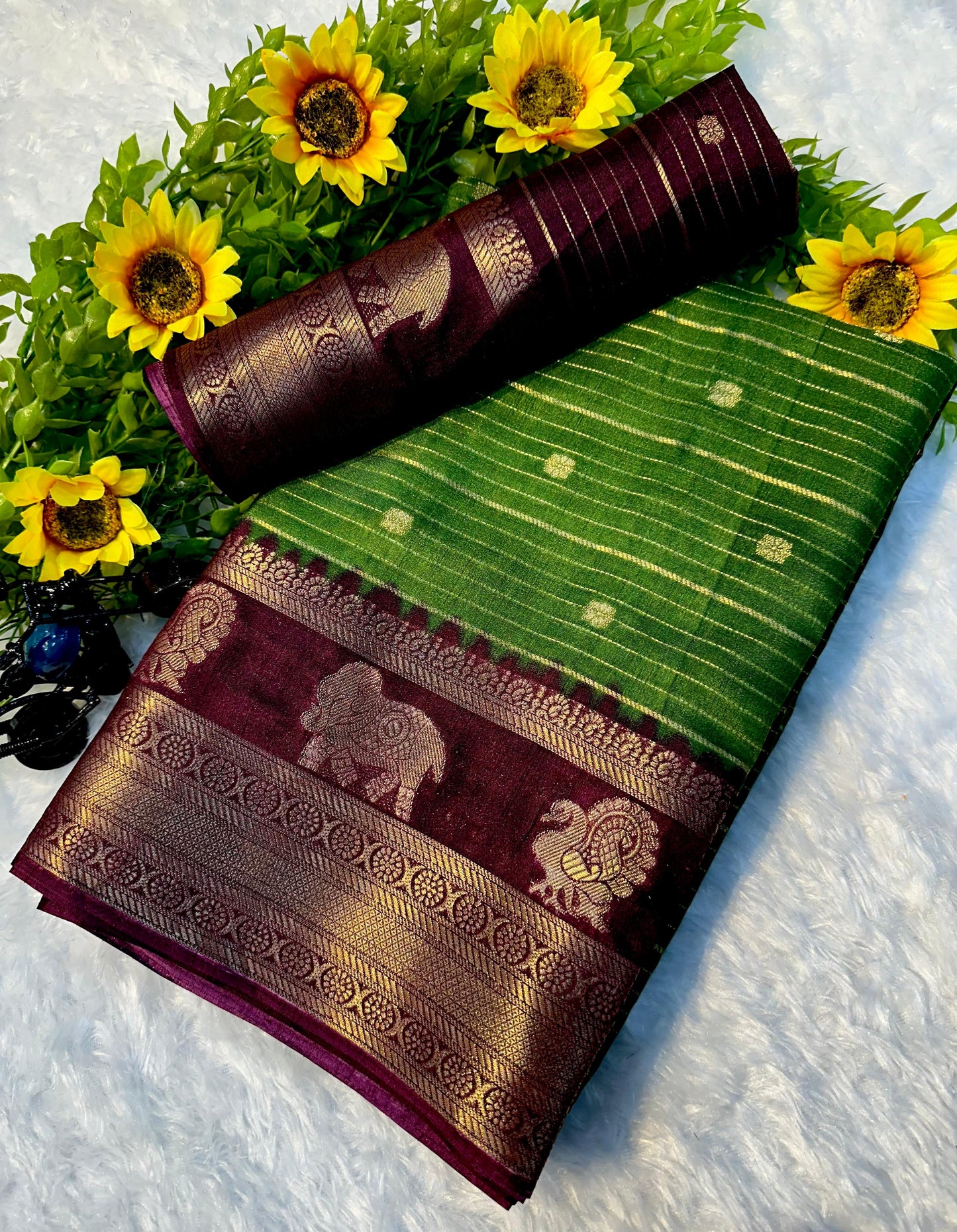 Classic Crepe Silk Saree in Wine Mehndi Tone Designed for Grace, Style and Everyday Comfort