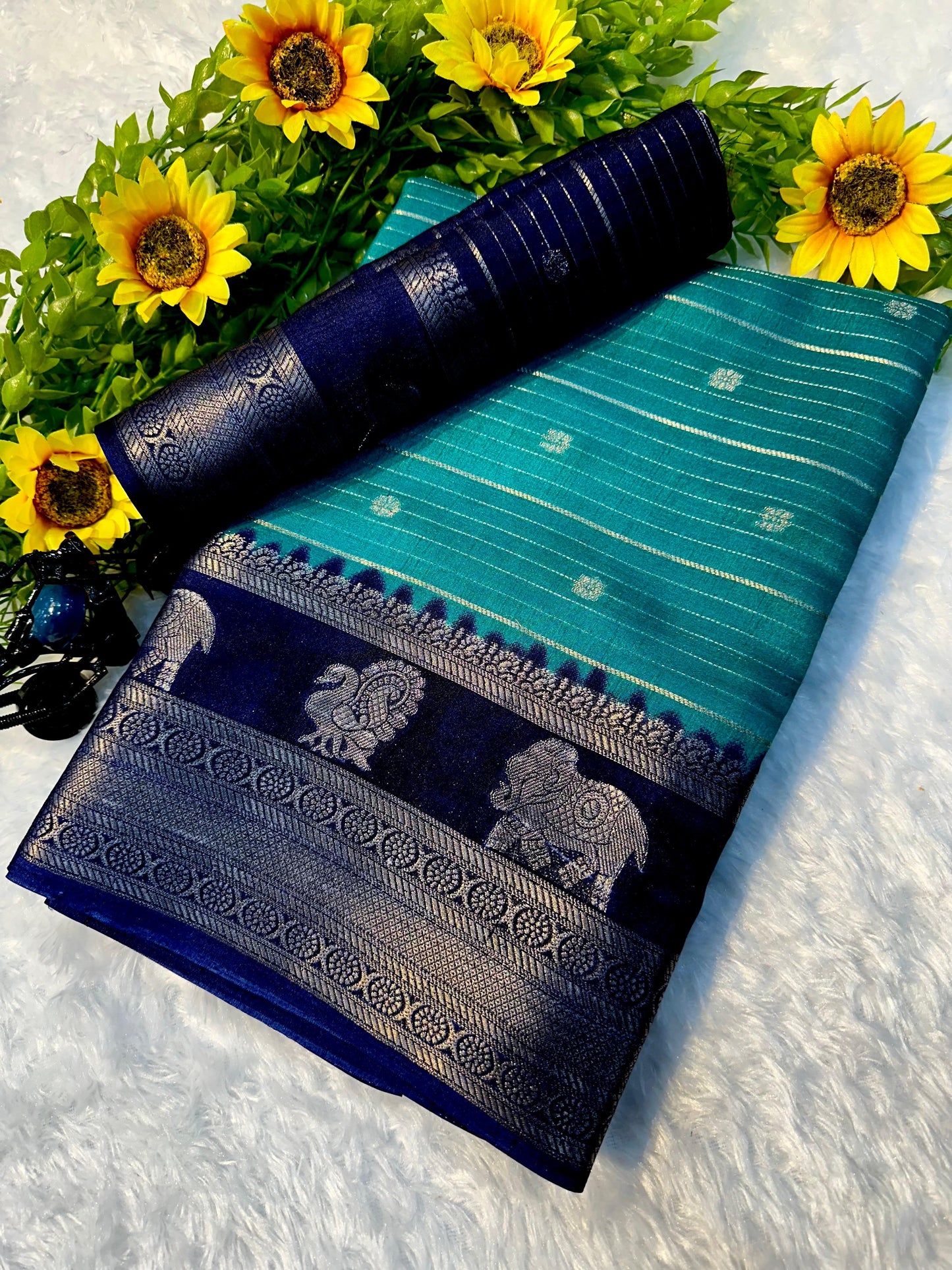 Luxurious Crepe Silk Saree in N Blue Sky Color with Elegant Flow and Premium Craftsmanship