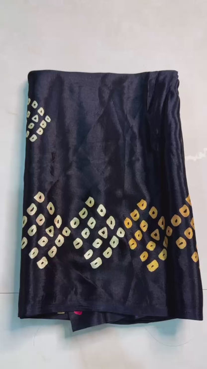 Premium Soft Black Ajrakh Saree Designed for Comfort with Style